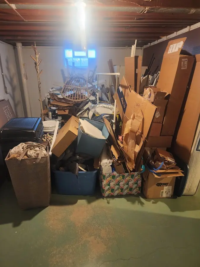 Roll-off dumpster container at job site for 4 Yard Dumpster Rental in Randolph Town